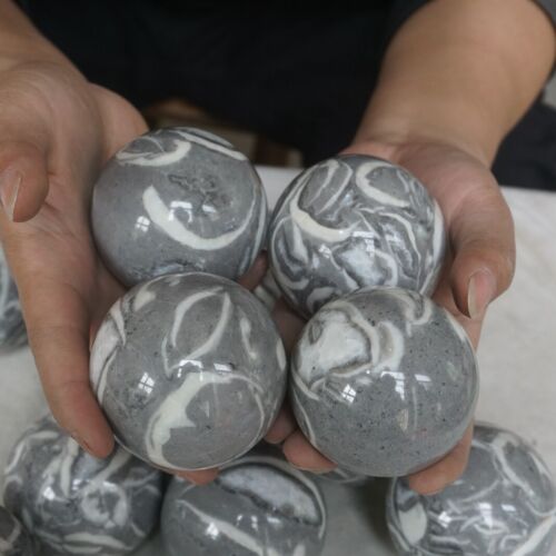 6kg 13LB 15Pcs Natural Shell Stone Thousand Eye Jasper Crystal Sphere Ball Healing