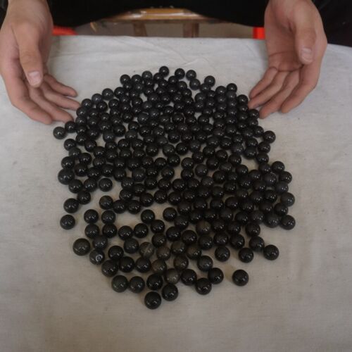 1KG 250Pcs Tiny Natural Cat Eye Obsidian Crystal Sphere Ball Healing 13-16mm