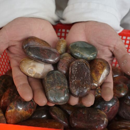 5kg 60 Pieces 11LB Cherry Creek Jasper Picasso Crystal Tumbled Palm Stone Healing