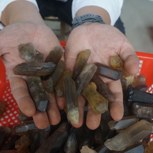 11LB 5kg Natural Raw Smokey Clear Quartz Crystal Points Original Bulk