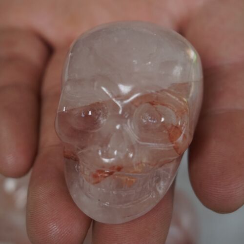 20 Pieces 1.8kg Small Natural Red Hematoid Quartz Crystal Skull Carving Head Healing