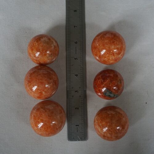 2KG 4.4LB 8-9Pcs Natural Sunstone Quartz Crystal Sphere Ball Polished Healing Brazil