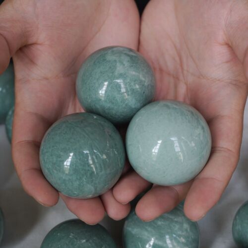 4.8kg 10.5LB 30Pcs Natural Green Jasper Quartz Crystal Sphere Ball Polished Healing