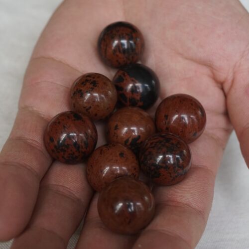 200 Pcs 4.3LB Natural Tiny Mahogany Obsidian Quartz Crystal Sphere Ball Healing 20mm