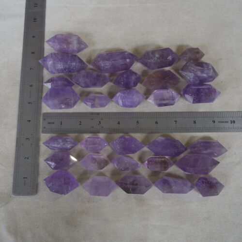 2KG 60Pcs 4.4LB Natural Purple Amethyst Quartz Crystal Double Point Wand Healing