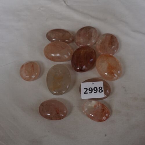 2KG 4.4LB 20Pieces Natural Red Hematoid Quartz Crystal Tumbled Palm Stones Healer Healing