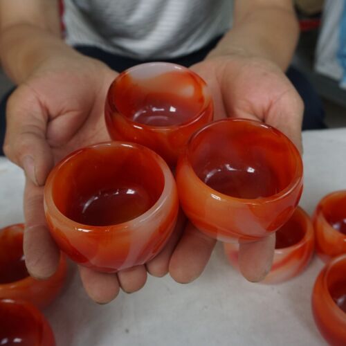 20Pcs Manmade Art Agate Carnelian Quartz Crystal Bowl Cup Carving Healing Wholesales Lot