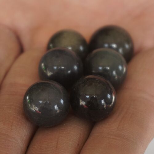 1KG 250Pcs Tiny Natural Cat Eye Obsidian Crystal Sphere Ball Healing 13-16mm