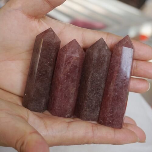 2KG 4.4LB 26Pcs Natural Red Strawberry Quartz Crystal Point Tower Fuchsite Healing