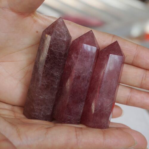 2KG 4.4LB 26Pcs Natural Red Strawberry Quartz Crystal Point Tower Fuchsite Healing