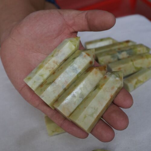 24 Pieces 2kg Natural Yellow Jade Crystal Tower Point Obelisk Polished Healing Wholesale Lot