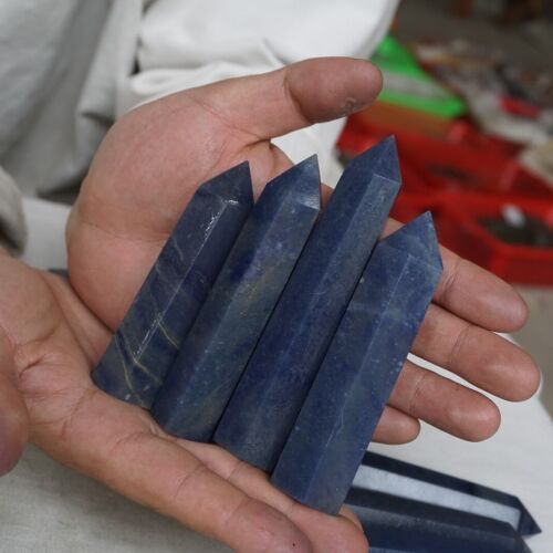 2KG 20 Pieces Natural Blue Aventurine Jasper Crystal Obelisk Point Tower Healing