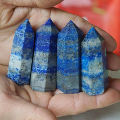 4.4LB 2KG 32Pcs Natural Lapis Lazuli & Pyrite Crystal Point Tower Healing