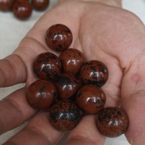 200 Pcs 4.3LB Natural Tiny Mahogany Obsidian Quartz Crystal Sphere Ball Healing 20mm