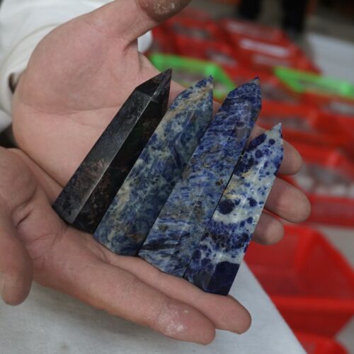 2KG 20Pcs 4.4LB Natural Blue Sodalite Crystal Point Tower Obelisk Polished Healing