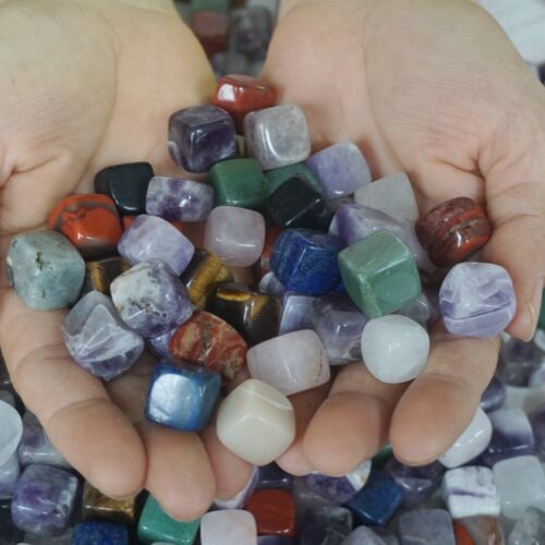 5KG 11LB 870Pcs Tiny Natural Quartz Crystal Jasper Square Mixed Gem Tumbled Stones Healing