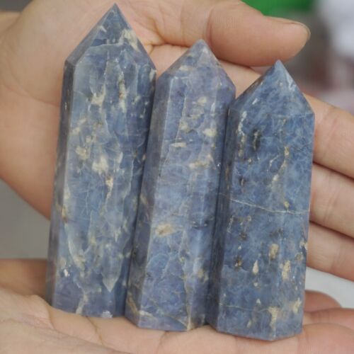 24Pcs 2KG,4.4LB Natural Blue Rose Quartz Crystal Point Tower Polished Healing Brazil