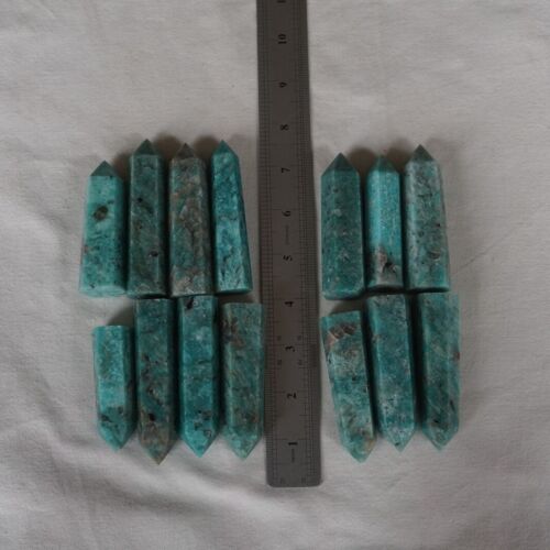 2KG 4.4LB 28Pcs Natural Green Amazonite Quartz Crystal Points Tower Wand Healing