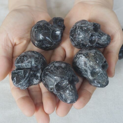 4.2LB 20Pcs 1.9kg Astrophylite Garnet Blue Flashes Crystal Skull Carving Head Healing 5cm