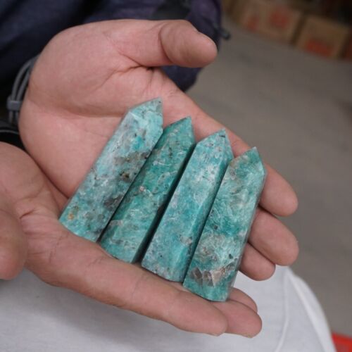 2KG 4.4LB 28Pcs Natural Green Amazonite Quartz Crystal Points Tower Wand Healing