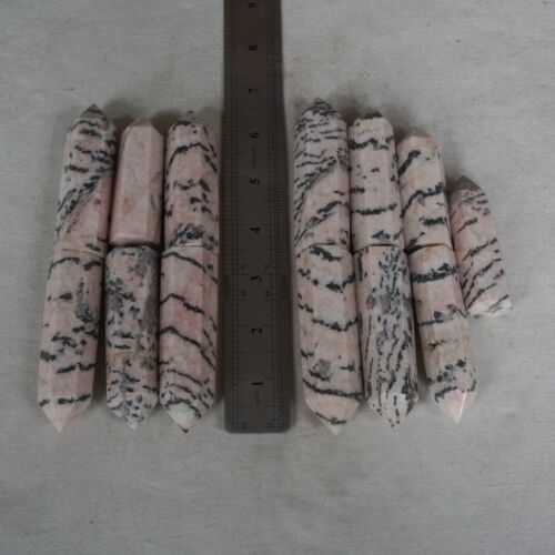 5KG 11LB 65Pcs Natural Pink Zebra Rock Jasper Crystal Point Tower Healing Sinkiang