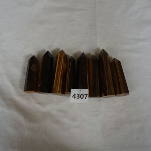 2KG 4.4LB 16Pcs Natural Tiger Eye Quartz Crystal Point Tower Polished Healing