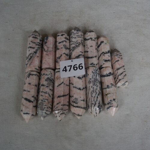 5KG 11LB 65Pcs Natural Pink Zebra Rock Jasper Crystal Point Tower Healing Sinkiang