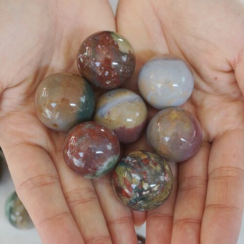 1KG 2.2LB 33Pcs Natural Ocean Jasper Onyx Quartz Crystal Sphere Ball Healing 26-29mm