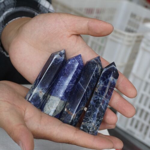 5KG 11LB 75Pcs Natural Blue Sodalite Crystal Point Tower Obelisk Polished Healing