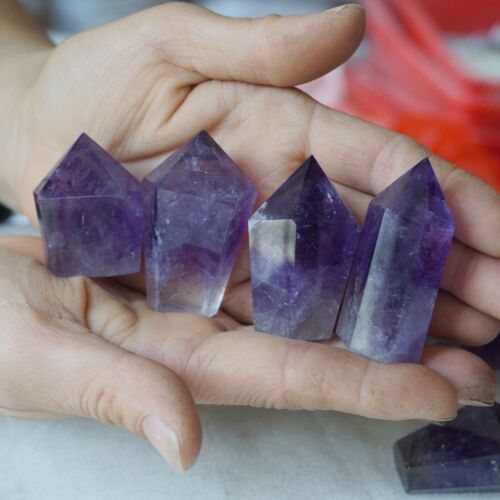 2KG 4.4LB 56Pcs Natural Purple Amethyst Quartz Crystal Point Tower Polished Healing