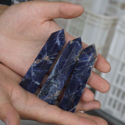 5KG 11LB 75Pcs Natural Blue Sodalite Crystal Point Tower Obelisk Polished Healing