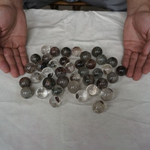 2KG 100Pcs Natural Phantom Ghost Clear Quartz Crystal Sphere Ball Healing 20-28mm 