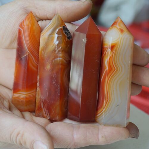 4.4LB 2KG 22Pcs Natural Red Carnelian Agate Crystal Point Tower Polished Healing