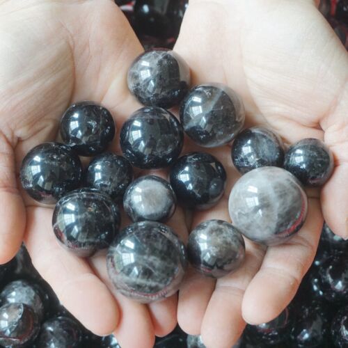 2.2LB 50Pcs Natural Black Dark Smoke Quartz Crystal Sphere Ball Polished Healing