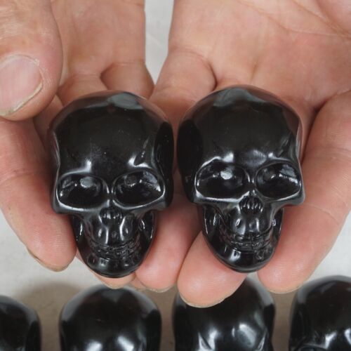 20Pcs 3.2LB Small Natural Obsidian Quartz Crystal Skull Head Carving Healing