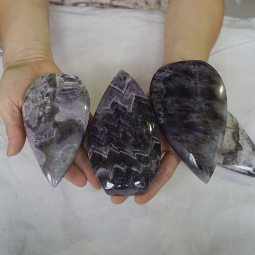 3KG 6.6LB 10Pcs Natural Phantom Chevron Amethyst Crystal Point Flame Palm Stone Healing