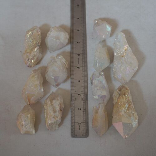 5KG 11LB 60Pcs Rainbow Aqua Aura Quartz Crystal Cluster Points Titanium Coating Bulk