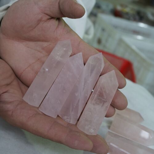 2KG 4.4LB 30Pcs Natural Pink Rose Quartz Crystal Point Tower Polished Healing