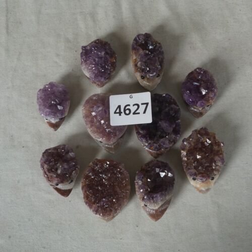 10 Pieces 1.8LB Natural Amethyst Quartz Crystal Cluster hedgehog Carved Head Sculpture