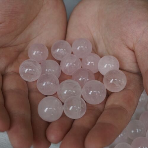 1KG 2.2LB 128Pcs Natural Small Pink Rose Quartz Crystal Sphere Ball Healing 14-18mm