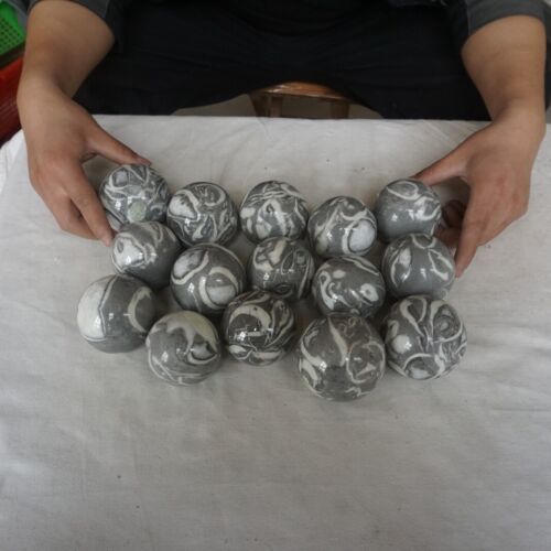 6kg 13LB 15Pcs Natural Shell Stone Thousand Eye Jasper Crystal Sphere Ball Healing