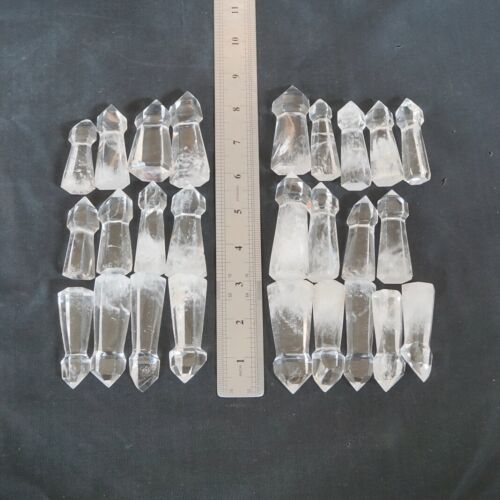 2KG 4.4LB 50Pcs Natural Clear White Quartz Crystal Point Scepter Carving Healing Bulk