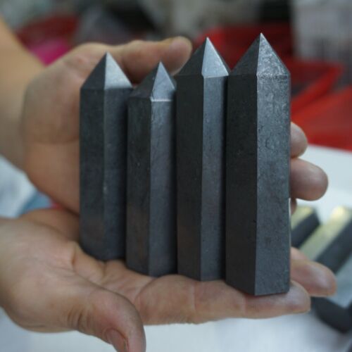 18Pcs 1kg Natural Shungite Protect Radiation Crystal Point Tower Healing Russia