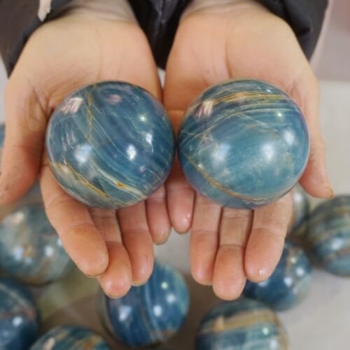 5KG 11LB 18Pcs Natural Blue Onyx Calcite Crystal Sphere Ball Energy Stone Healing Whloesales Lot