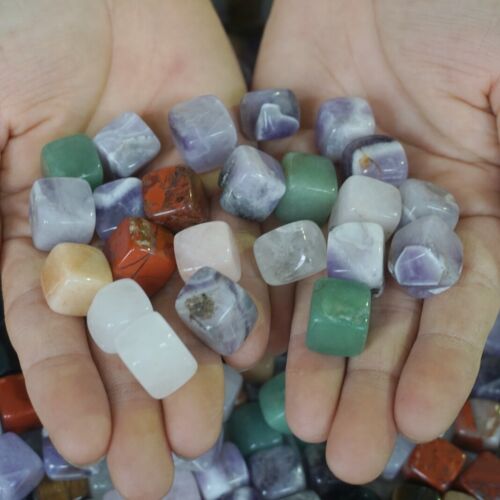 5KG 11LB 870Pcs Tiny Natural Quartz Crystal Jasper Square Mixed Gem Tumbled Stones Healing