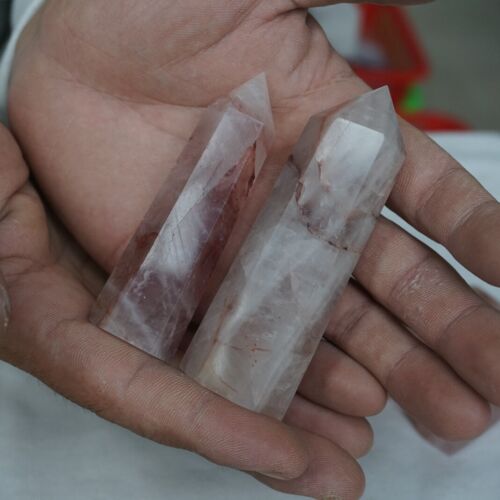 2kg 4.4LB 20-24Pcs Natural Red Hematoid Quartz Crystal Gem Stone Point Tower Healing