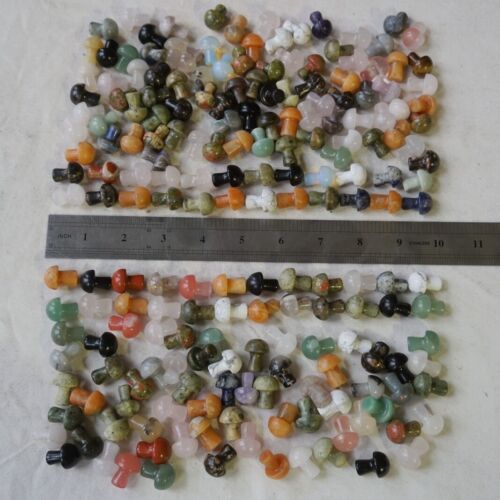 2KG 4.4LB 400Pcs Tiny Natural Quartz Crystal Jasper Mushroom Mix Stones Tumbled Healing