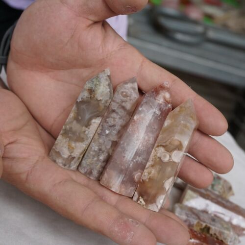 2KG 4.4LB 36Pcs Natural Phantom Ghost Carnelian Agate Crystal Point Tower Healing