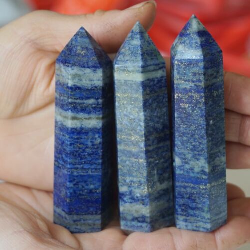 4.4LB 2KG 18Pcs Natural Lapis Lazuli & Pyrite Crystal Point Tower Healing Bulk