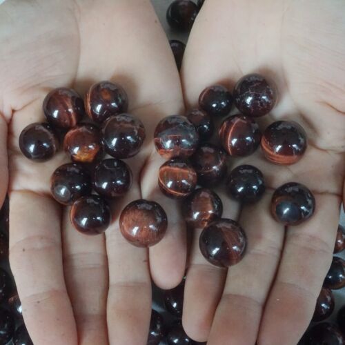 1KG 2.2LB 195Pcs Natural Red Tiger Eye Quartz Crystal Sphere Ball Healing 12-17mm